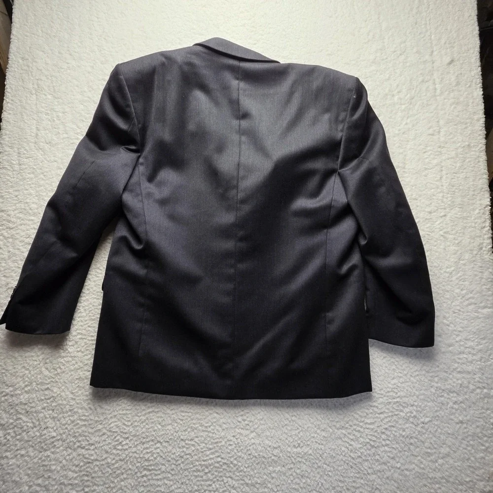 Jones New York Suit Jacket Mens 46 Gray Wool Blend 3 Button Lined Notch Lapel